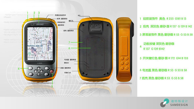 手持GIS数据采集器外观设计效果图